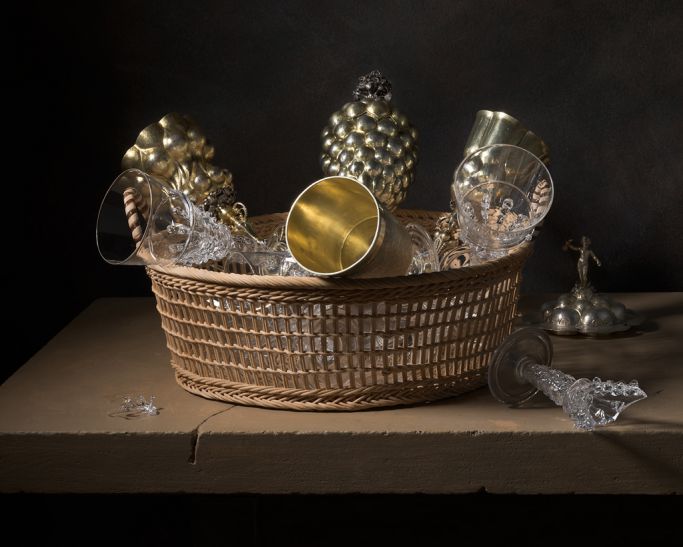 Henri Peyre - Panier de verres avec 3 hanaps et gobelet doré (en collaboration avec le Musée de l‘Oeuvre Notre-Dame de Strasbourg)