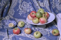 Henri Peyre & Catherine Auguste - Pommes et tissu bleu